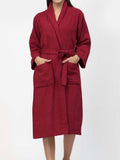 BOMBAY DYEING Maroon Pure Cotton Bath Robe With Waist belt