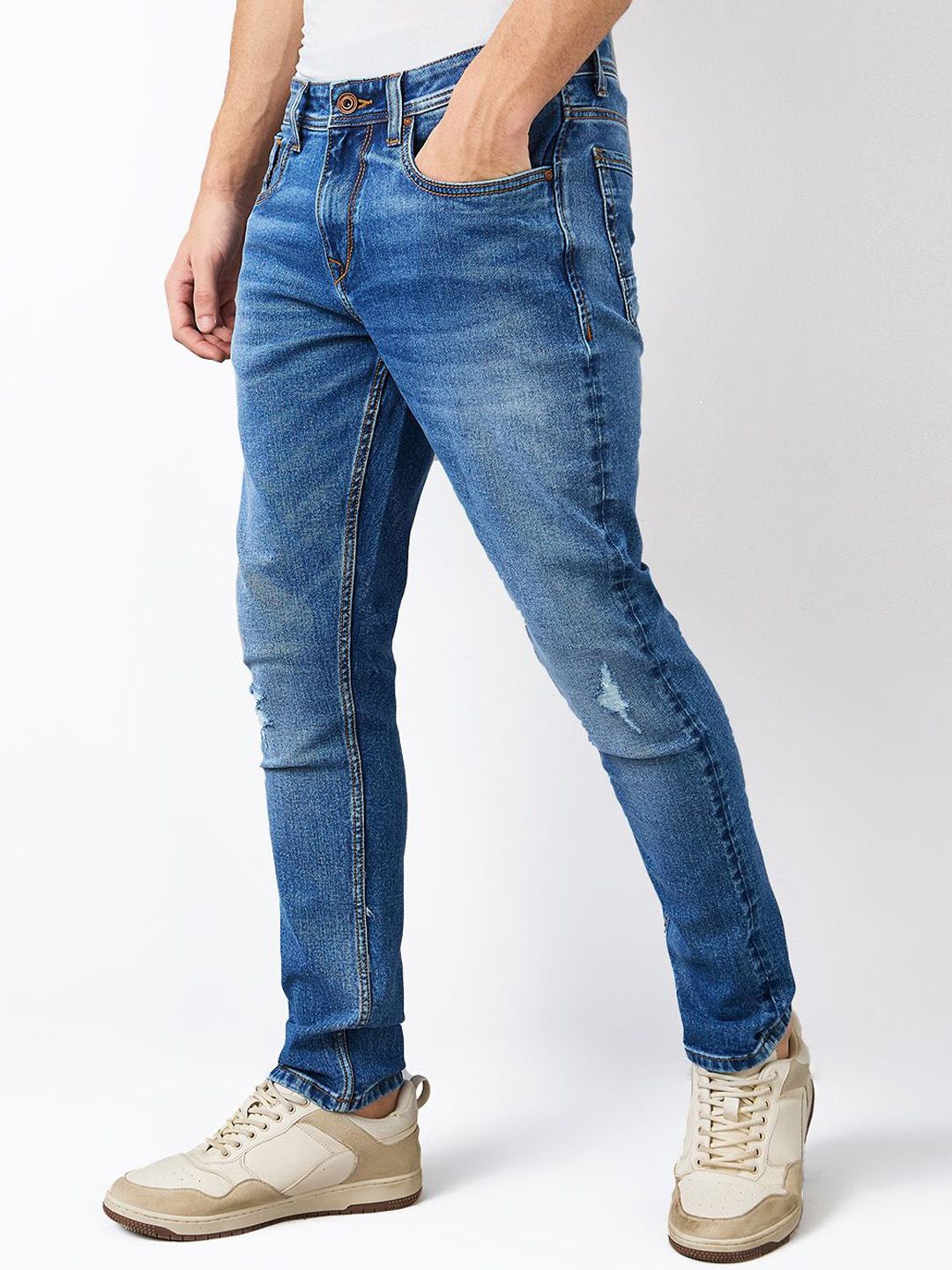 SPYKAR Men Slim Fit Low-Rise Low Distress Jeans
