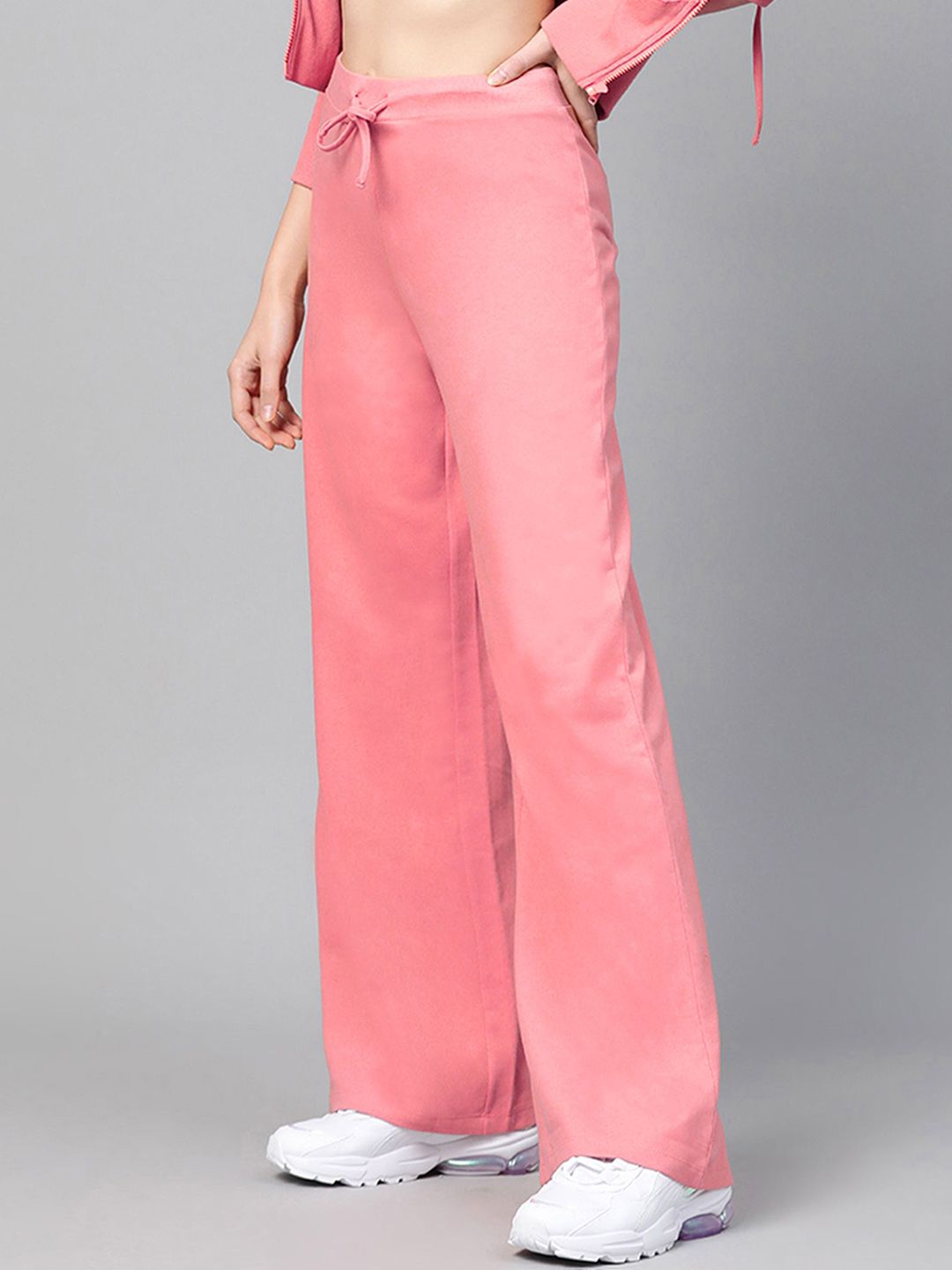 SASSAFRAS Women Wide Leg Cotton Track Pants