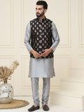 SOJANYA Mandarin Collar Kurta with Churidar With Nehru jacket