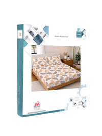 Myntra Elegant Homes Beige & Orange Floral 300 TC Cadar Katil King dengan 2 Sarung Bantal