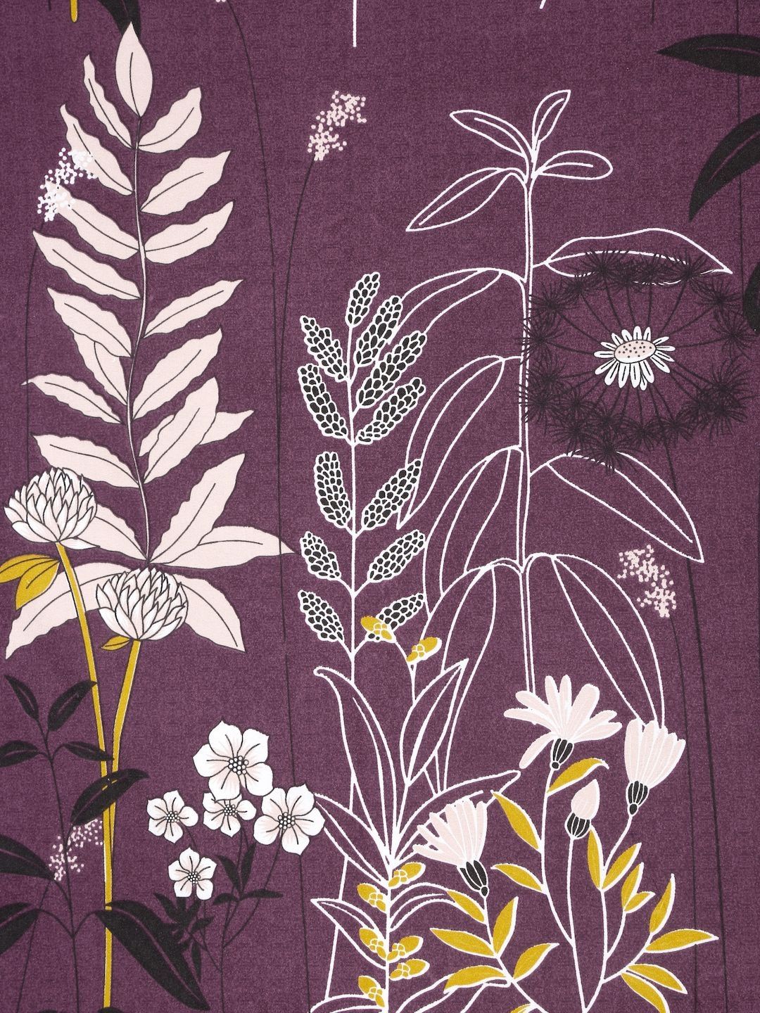 KLOTTHE Purple Floral Polycotton 300 TC Fitted Single Fine Bedsheet with a Pillow Cover-89 x 59 inches
