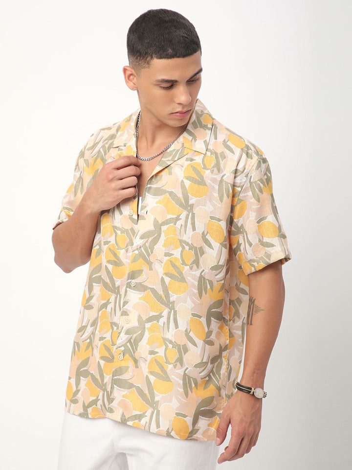 VASTRADO Men Classic Floral Opaque Printed Pure Cotton Casual Shirt