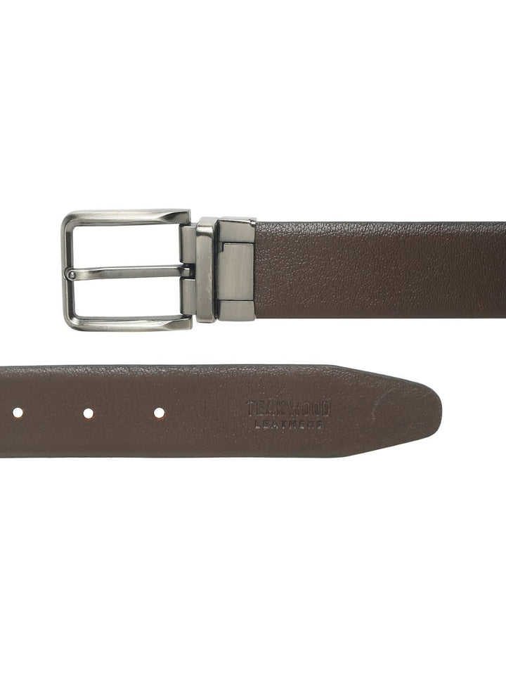 Teakwood Leathers Men Textured Leather Reversible Formal Belt
