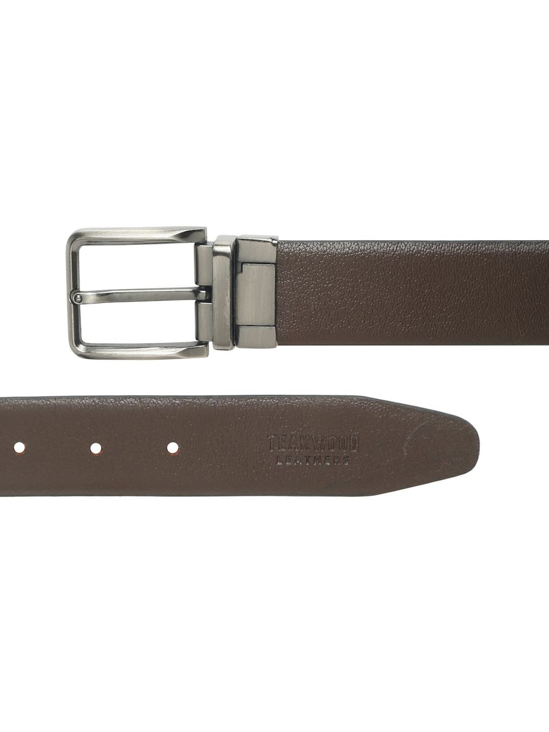 Teakwood Leathers Men Textured Leather Reversible Formal Belt