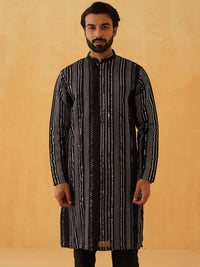 SOJANYA LUXE Lelaki Sulam Labuci Georgette Kurta