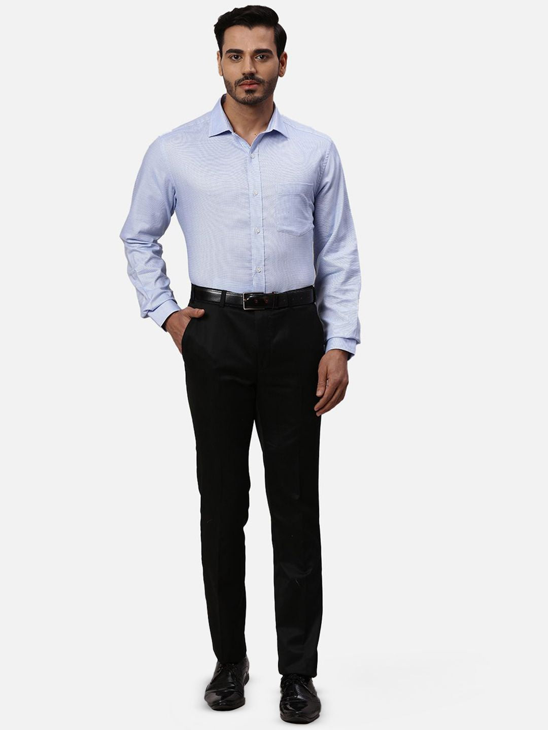 Park Avenue Men Spread Collar Textured Cotton Formal Shirt