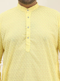 SOJANYA PLUS Floral Embroidered Chikankari Pure Cotton Straight Kurta With Pyjama