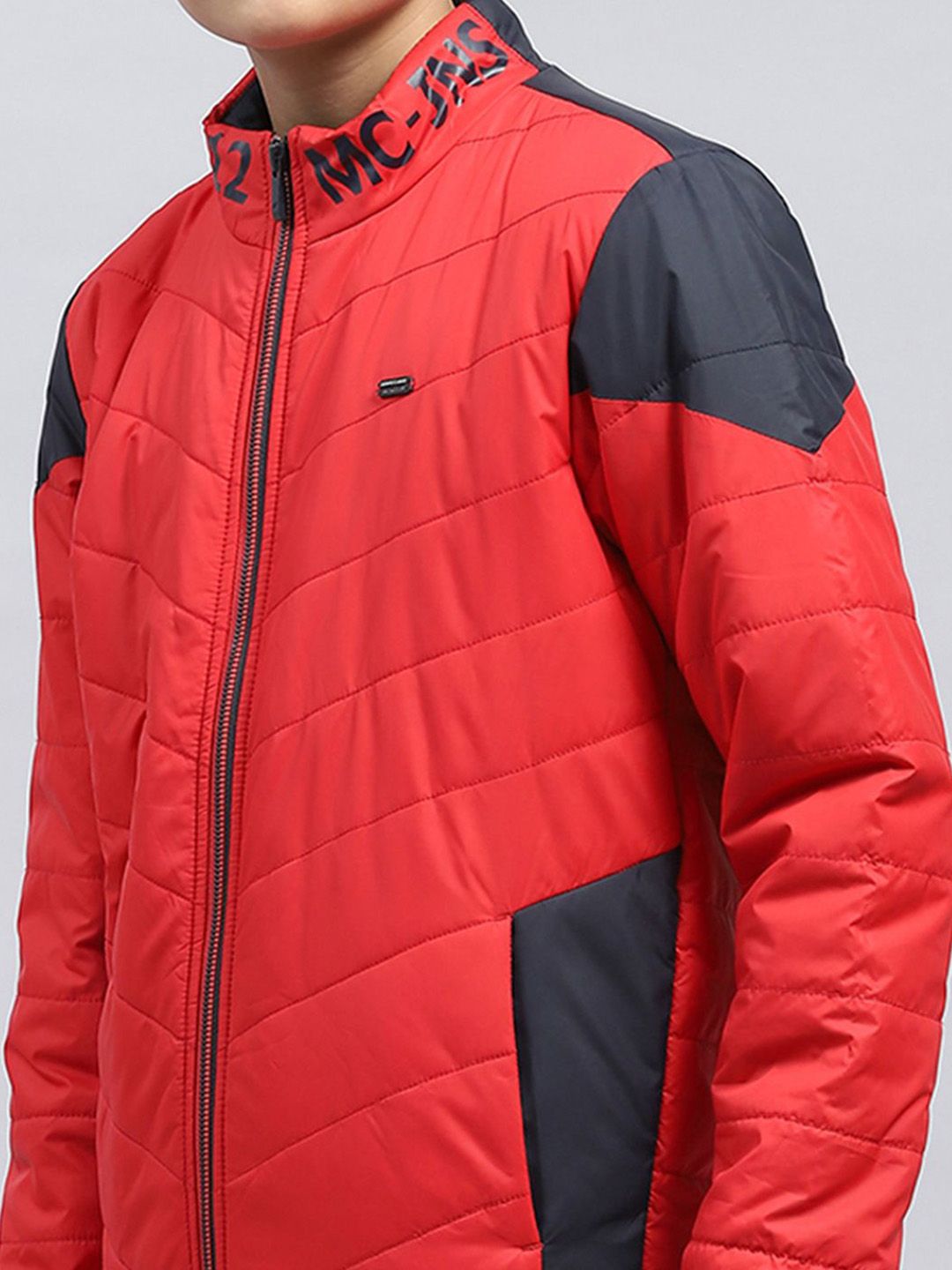 Monte Carlo Boys Mock Collar Colourblocked Casual Padded Jacket