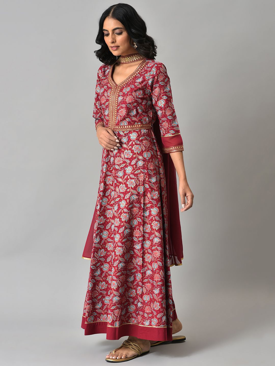 AURELIA Floral Print Maxi Dress