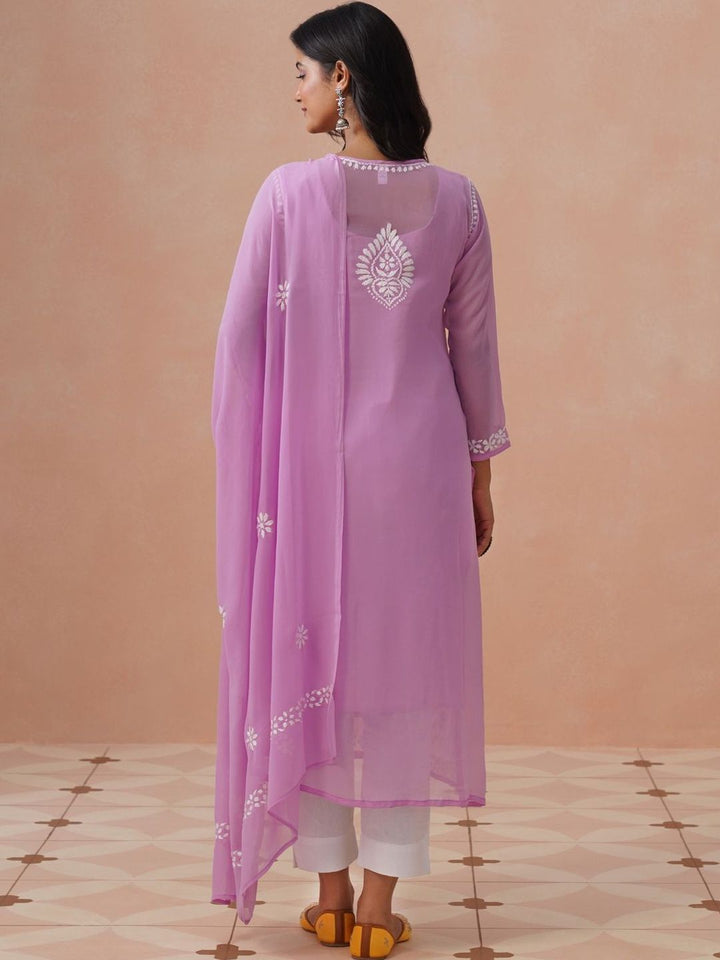 Rumah Wanita Chikankari Bersulam Chikankari Georgette Kurta
