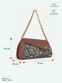 Beg sling berstruktur zouk bunga dengan fringed