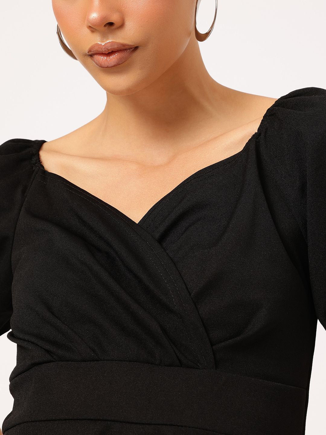 DressBerry Puff Sleeve Fit & Flare Dress