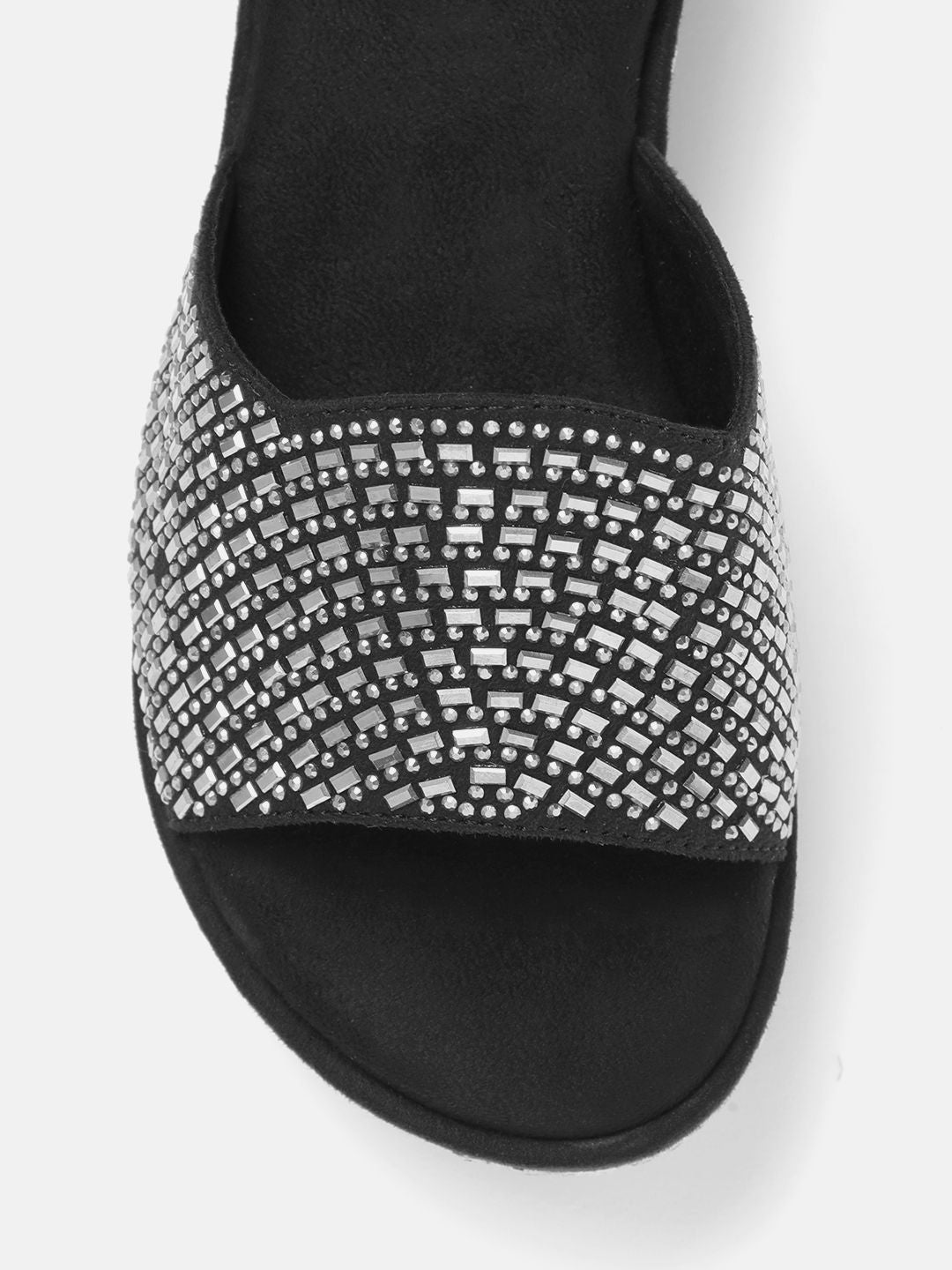 Anouk Embellished Open Back Flatform Heels