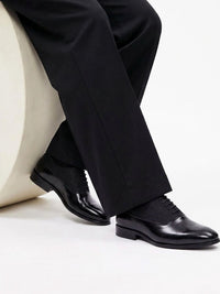 MONKSTORY Black Glossy-Suede Oxford Hybrid Lace-ups