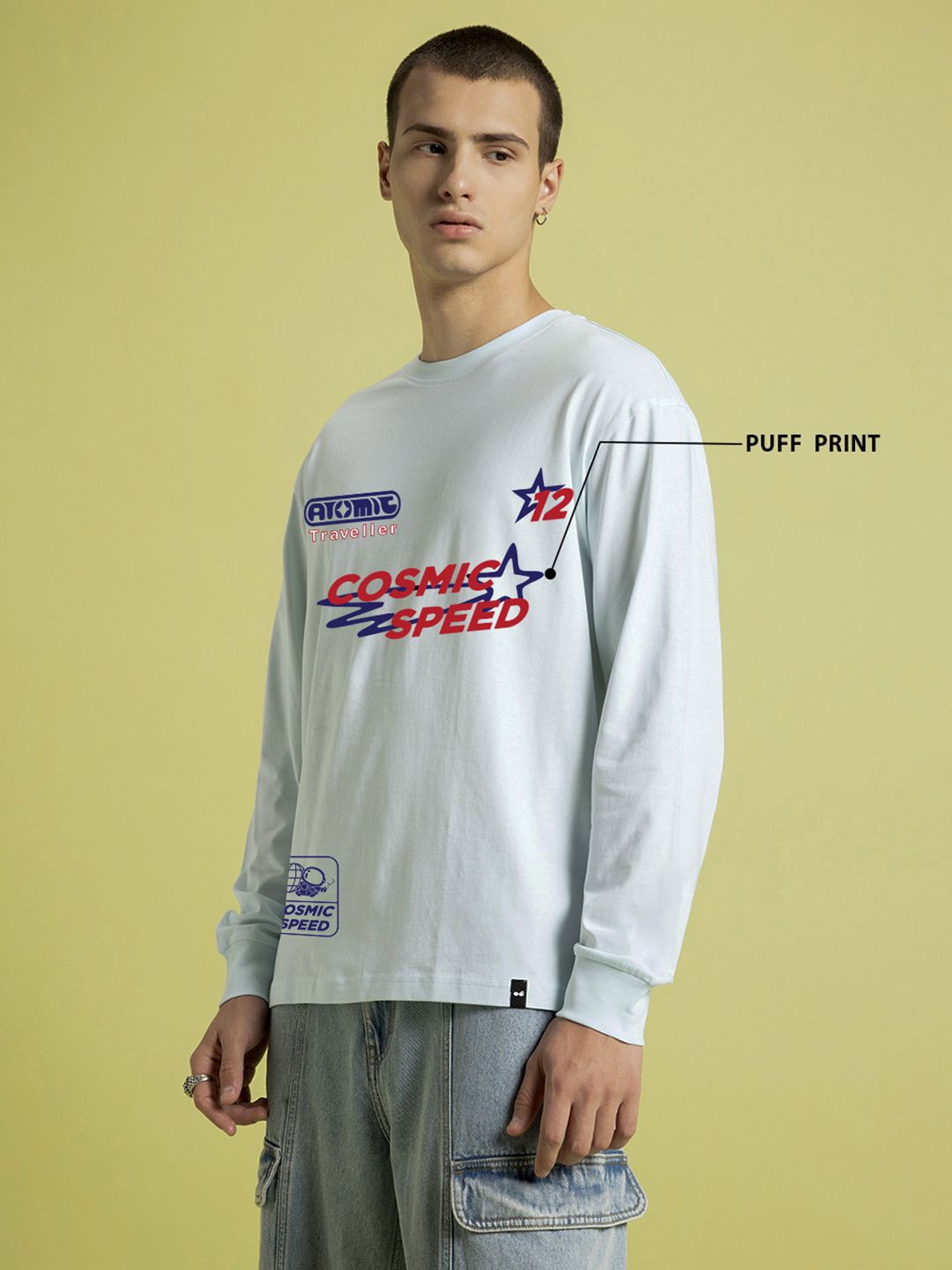 Bewakoof Men Typography Printed Round Neck Cotton Oversized T-shirt