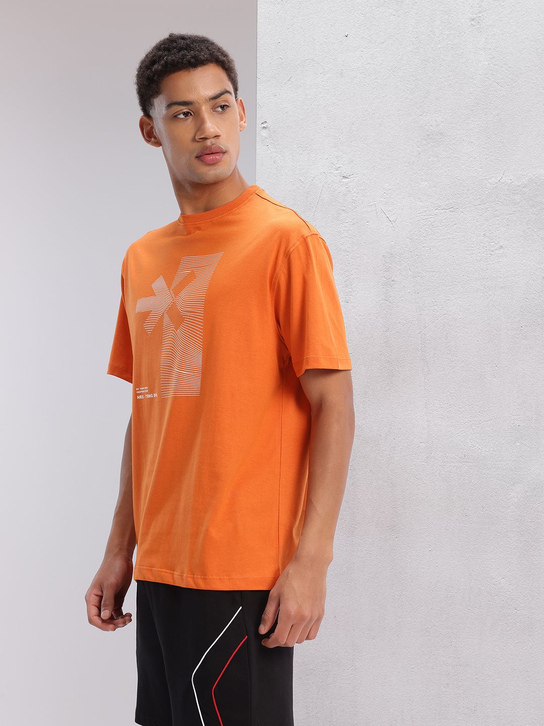HRX by Hrithik Roshan Brand Logo Print Training T-shirt
