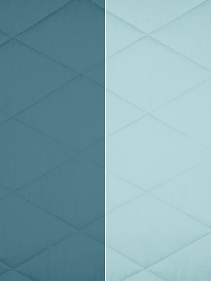 Story@home Turquoise Blue Solid Reversible 240 GSM Heavy Winter Double Bed Comforter