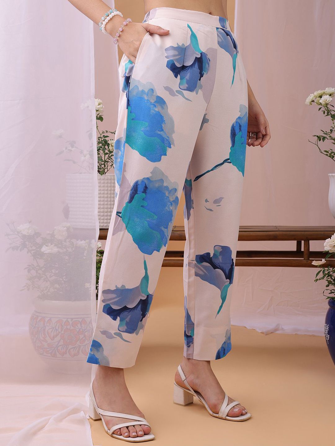KALINI Printed Top With Trousers Co-Ords