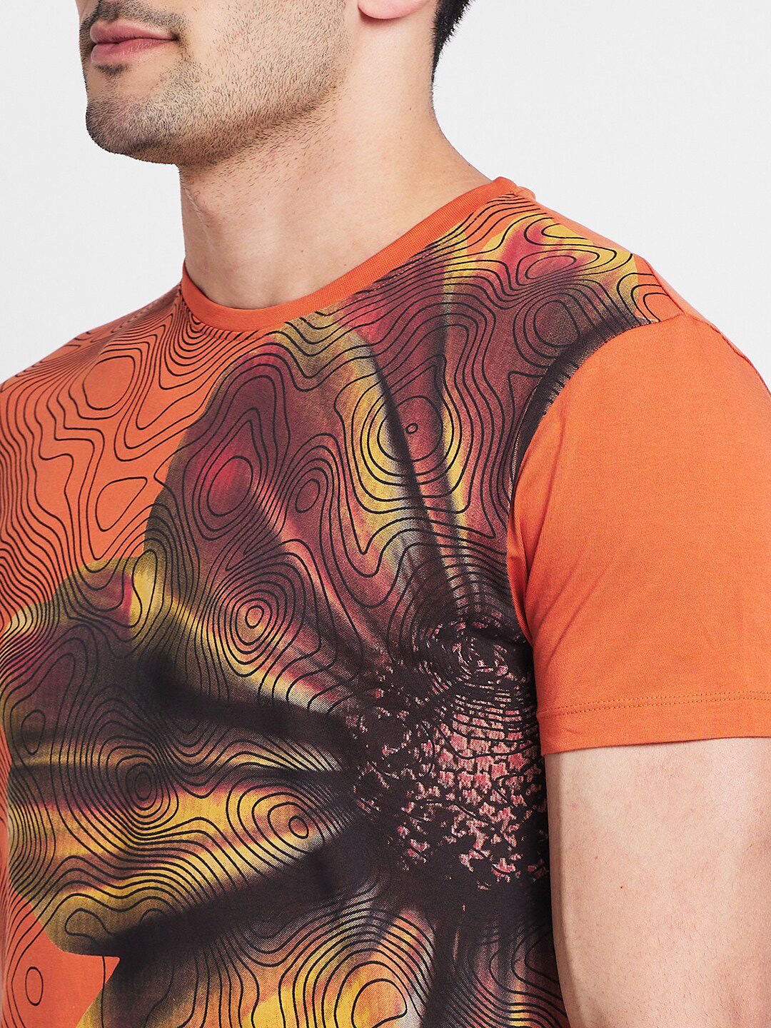 Being Human Abstract Printed Round Neck T-shirt