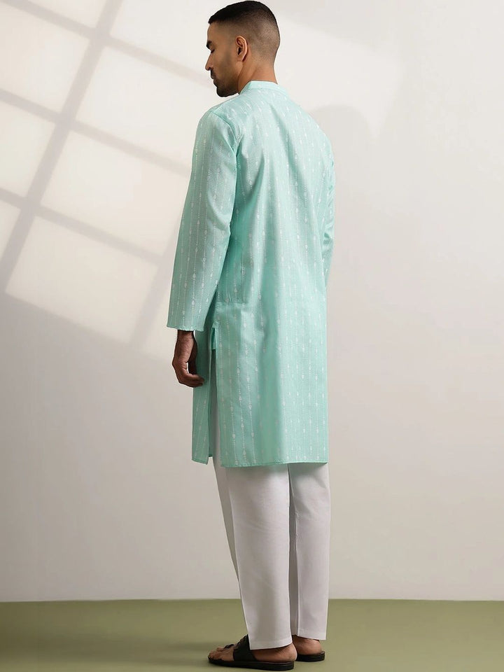 Anouk Men Printed Regular Pure Cotton Kurta with Trousers
