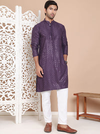 Jompers Men Embroidered Regular Sequinned Kurta with Pyjamas