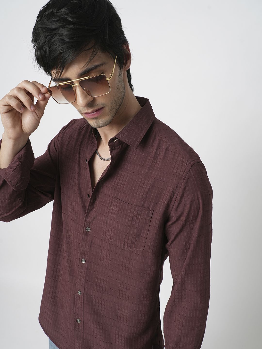 VASTRADO Men Classic Slim Fit Opaque Casual Shirt