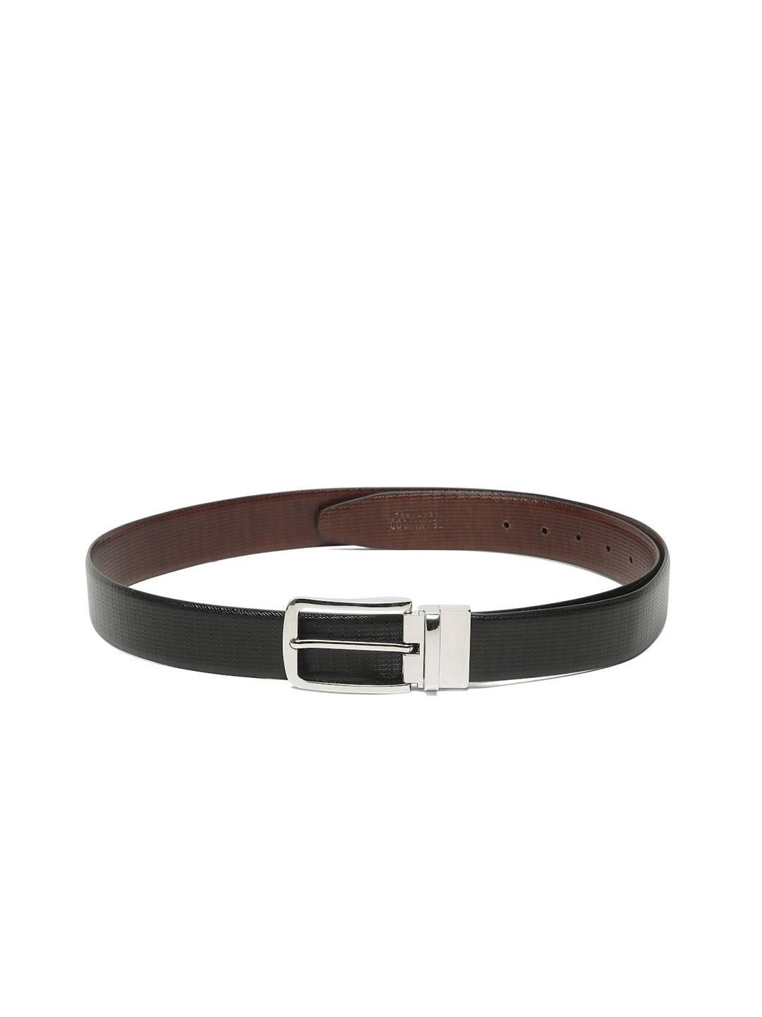Teakwood Leathers Men Textured Leather Reversible Formal Belt