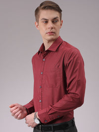 The Indian Garage Co. X Luxe Men Cutaway Collar Solid Slim Fit Formal Shirt