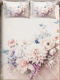 Myntra Elegant Homes Multicoloured Floral 400 TC King Bedsheet with 2 Pillow Covers