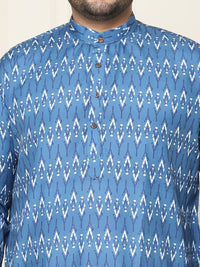 SOJANYA PLUS Ethnic Motifs Band Collar Straight Kurta With Pyjamas
