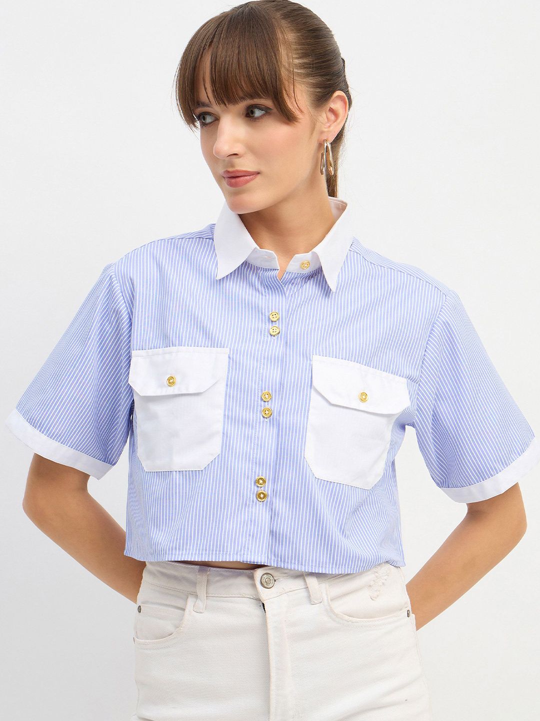 SASSAFRAS Women Striped Casual Shirt