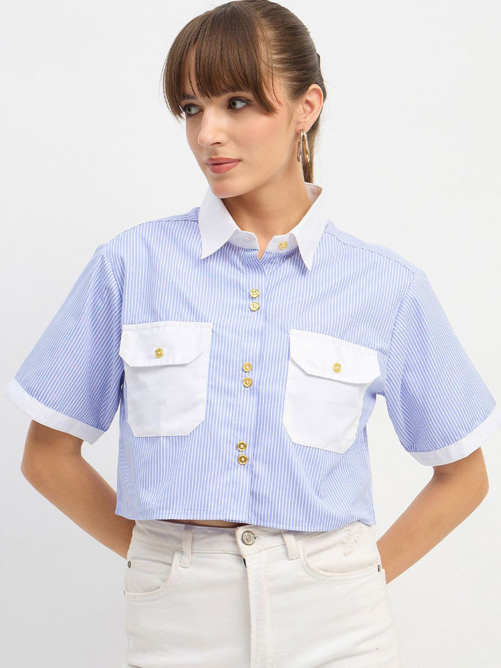 SASSAFRAS Women Striped Casual Shirt