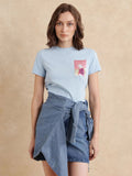 T-Shirt Poket Wanita yang Rareism Printed