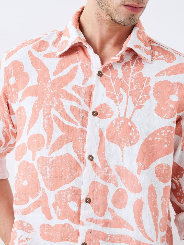 SPYKAR Men Slim Fit Spread Collar Floral Printed Cotton Casual Shirt