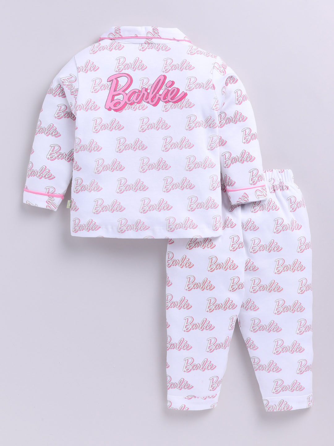 Moms Love Infant Girls Barbie Printed Pure Cotton Night suit