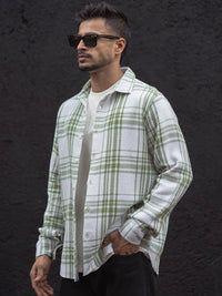 Powerlook Men Spread Collar Tartan Checked Cotton Casual Shirt