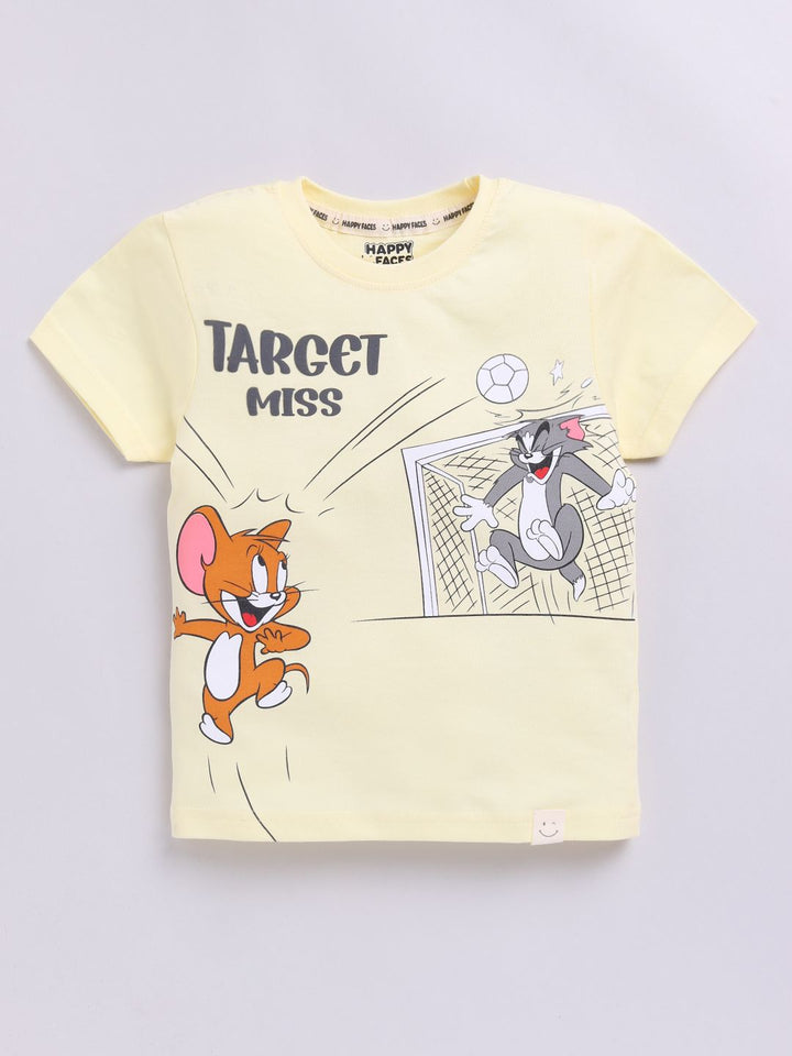 Happy Faces Boys Tom & Jerry Print Pure Cotton T-shirt