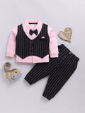 Moms Love Infant Boys Striped Cotton Shirt & Joggers