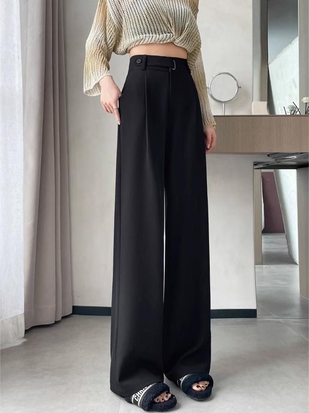 all about you Women Loose Fit High-Rise Korean Pants