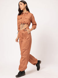DressBerry Urban Eclectic Crop Shirt & Parachute Pants Co-Ords with Toggles