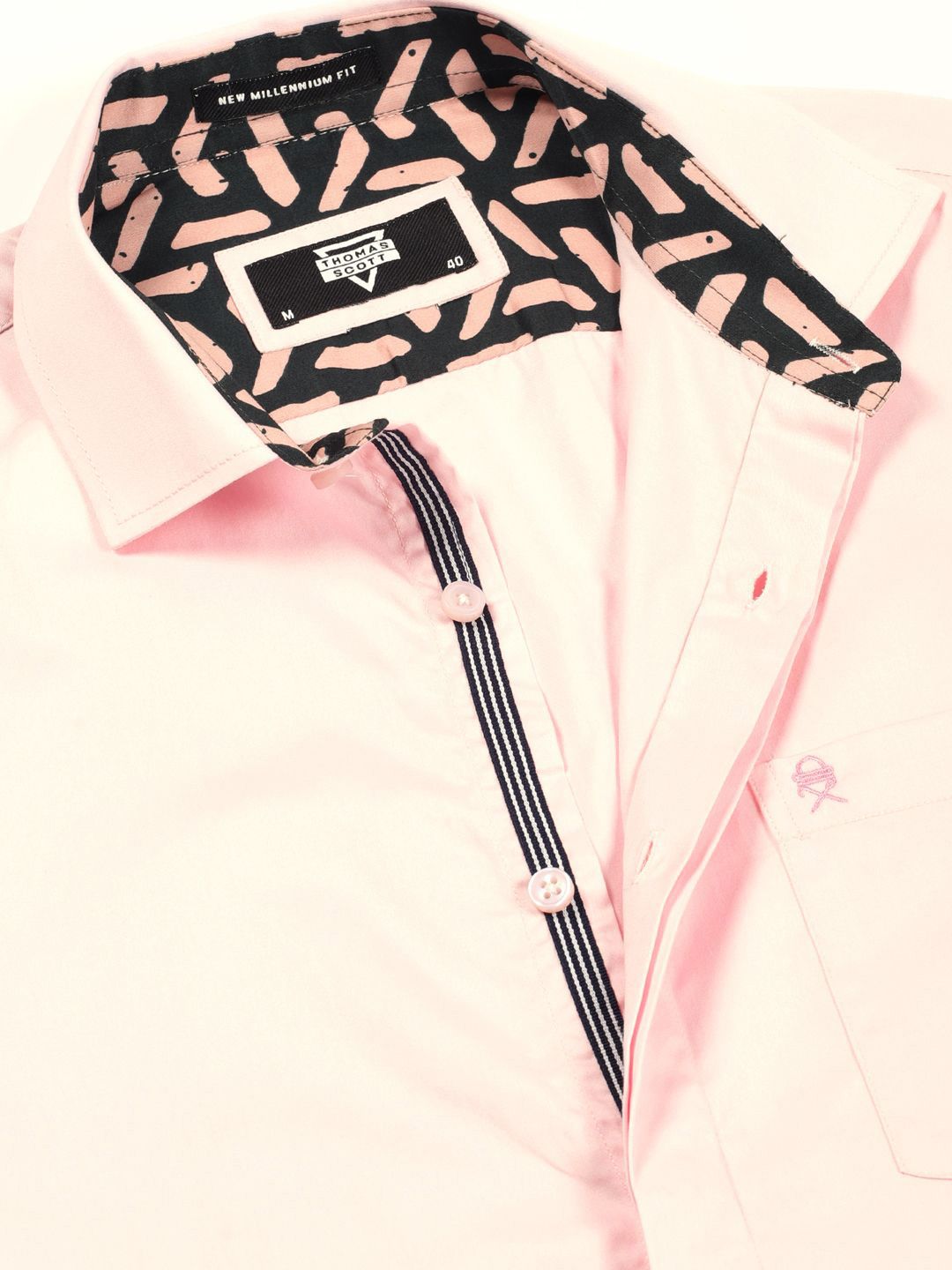 Thomas Scott Men Premium Cutaway Collar Solid Cotton Formal Shirt