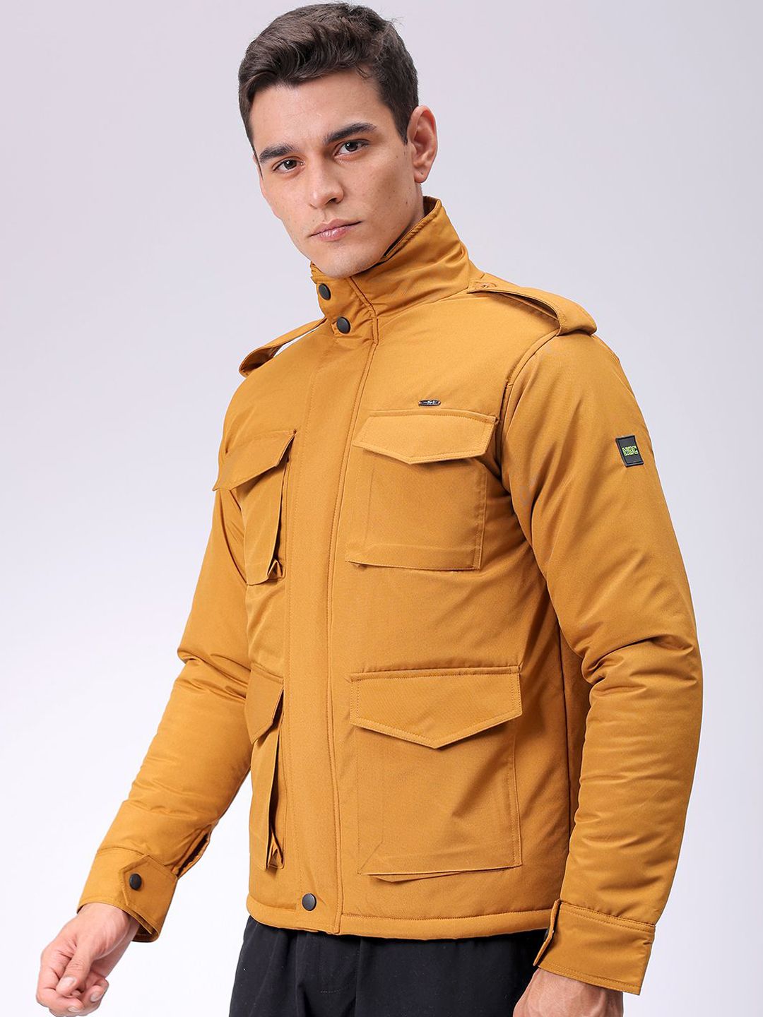 The Indian Garage Co Men Slim Fit Military Bomber Utility Jacket