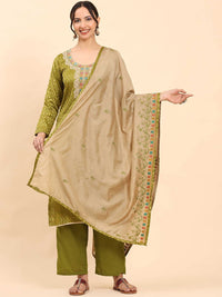 Kurta Kapas Tulen Biasa Wanita Mamicha dengan Palazzos & Dengan Dupatta