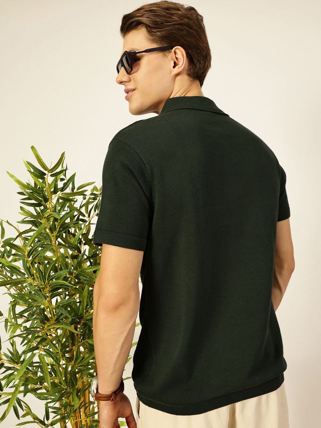 Thomas Scott Men Bio Finish Solid Polo Collar Cotton T-shirt