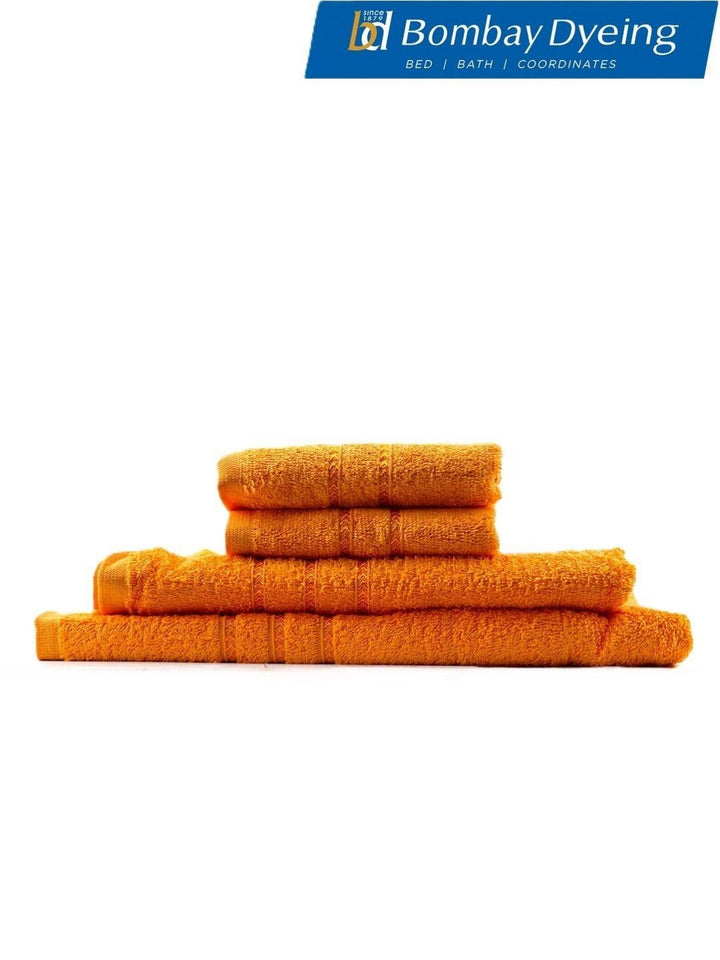 BOMBAY DYEING Orange 4 Piece Cotton 400 GSM Towel Set