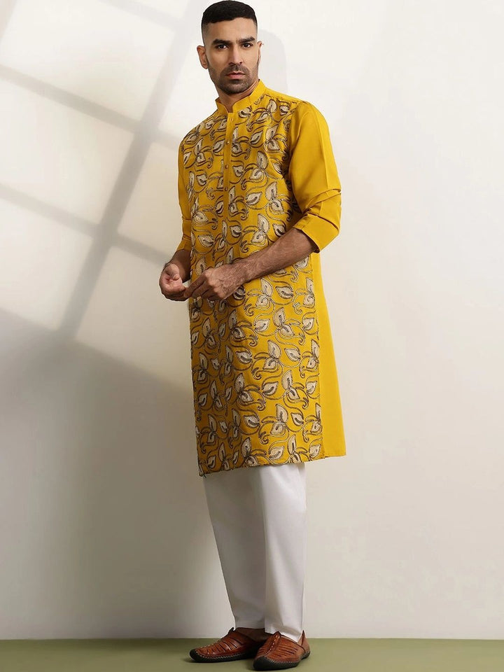 Anouk Lelaki Motif Etnik Bercetak Kurta Biasa dengan Seluar