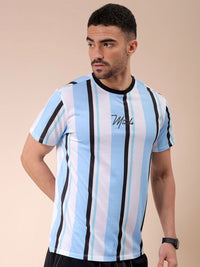 The Indian Garage Co Men Striped Round Neck Slim Fit T-shirt