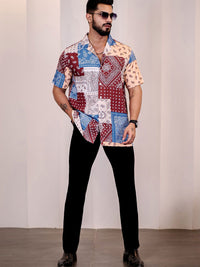 Baju Kasual Eszett Lelaki Motif Etnik Bercetak Kolar Cuba