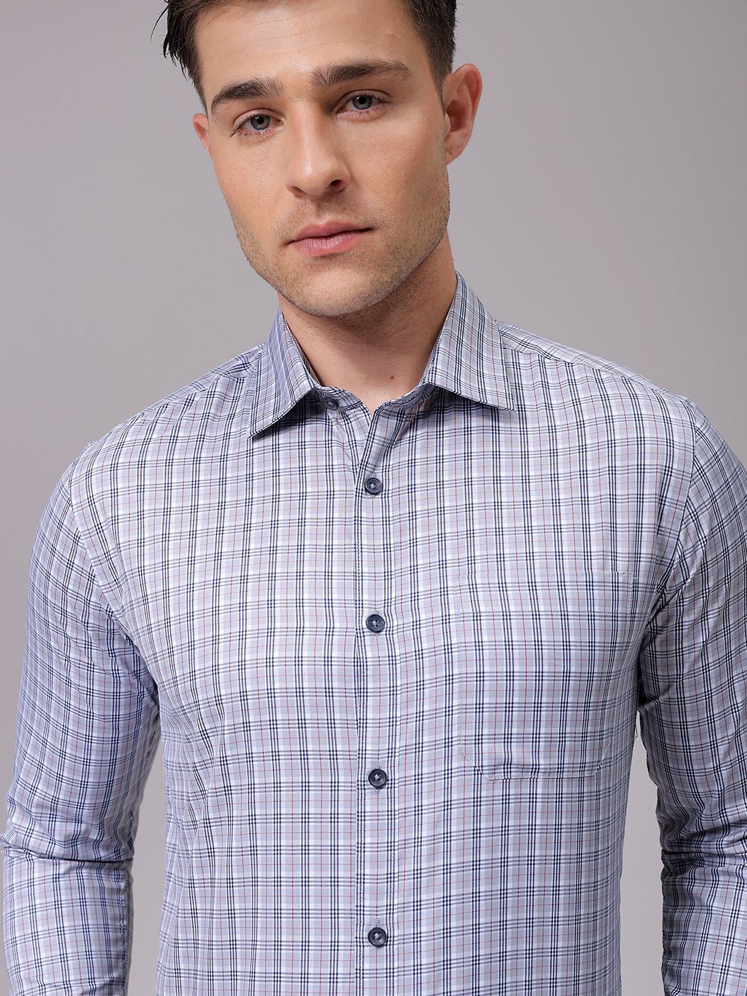 The Indian Garage Co. X Luxe Men Slim Fit Opaque Checked Formal Shirt